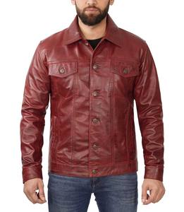 Chaqueta de motorista para hombre marrón lavanda con cremallera de anilina de vaca de cuero auténtico con forro de viscosa acolchado y bolsillos interiores y exteriores - Product Image 3