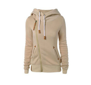 OEM 100% pull à capuche en coton pour femmes nouveau design avec broderie de logo personnalisé couleur unie fermeture éclair surdimensionnée courte longueur hiver - Product Image 3