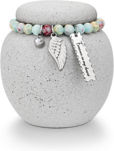 Mini urne pour cendres humaines, urne en céramique blanche pour cendres, petit support commémoratif, urne décorative, urnes funéraires pour femmes - Product Image 3
