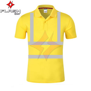 Polo de Seguridad para Hombre, Alta Visibilidad, Reflectante, con Bolsillo, Manga Corta, Transpirable, Poliéster, ANSI Clase 1, Impermeable, con Logotipo Personalizable, Ropa de Trabajo - Product Image 4