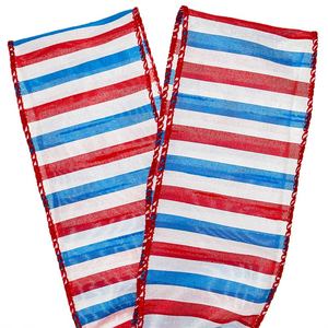 Cinta Metálica de Poliéster con Rayas Horizontales Estilo Americano para Decoración de Cumpleaños - Product Image 4