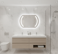 Miroir intelligent LED mince à éclairage frontal, haut-parleur Bluetooth, anti-buée pour salle de bain d'hôtel