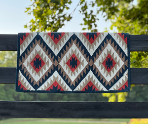 Couverture de selle occidentale en laine de qualité supérieure tissée à la main durable et confortable Style Cowboy traditionnel parfait pour les courses de barils de rodéo - Product Image 1