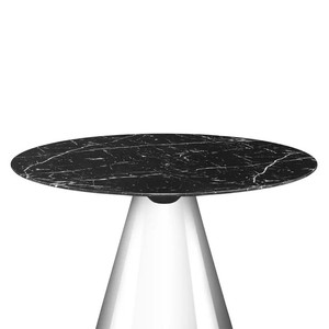 Table de salle à manger moderne et élégante en pierre d'ingénierie noire et argentée Talia Décoration intérieure élégante pour la cuisine et la salle à manger - Product Image 3