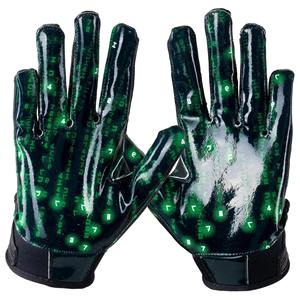 Professional American Football Receiver Gloves Custom Logo Anti-Slip Breathable Lightweight Full Finger Adjustable <b>Wrist</b> <b>Straps</b> - Product Image 5
