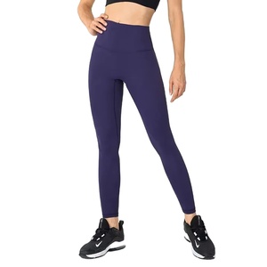 2026 New Customized Branded Breathable Solid Ladies Yoga <b>Legging</b> Mid Waist Knitted Fabric Design Your Own Women <b>Leggings</b> 2026 - Product Image 1