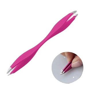Pinces à épiler pour sourcils Rose Beauty, double extrémité, en acier inoxydable, durables, légères, outils de maquillage, antistatiques, pinces à épiler pour cils, sourcils - Product Image 2