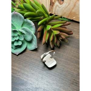 Navajo Handmade White Buffalo Sterling <b>Silver</b> <b>Statement</b> <b>Ring</b> Size 7.75 Boho Hip-Hop Featuring Natural Gemstone for Everyday Wear - Product Image 4