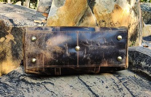 Bolsa de lona de cuero genuino grande de lujo hecha a mano logotipo personalizado estilo Weekender gimnasio vacaciones viaje noche bolsa Vintage caramelo - Product Image 3