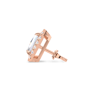 ต่างหูเพชรทรงเรเดียนท์คัทแบบฮาโล ประดับเพชรเม็ดเดี่ยว ทอง 14K สีเหลือง/ขาว/โรสโกลด์  ได้รับการรับรองจาก IGI - Product Image 2