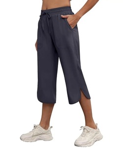 Women Casual Cropped Capris Cargo Pants Outdoor Lightweight Capris Yoga <b>Flared</b> Pants Breathable Quality Sweatpants - Product Image 2