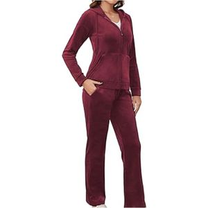 2026 Women Clothing Custom Premium Hooded Rhinestone Regular Fit Two Piece <b>Velour</b> Drawstring Tracksuit Set Plus Size - Product Image 3