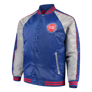 Blouson aviateur universitaire vintage pour homme Veste originale en satin brodé pour le basket-ball - Product Image 6