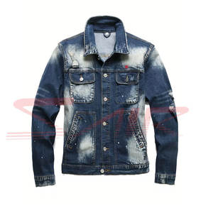 Chaqueta de mezclilla de invierno de peso pesado de diseño personalizado, ropa de calle transpirable, relleno de algodón grueso, opción de talla grande, lona informal - Product Image 1