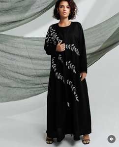 <b>Crystal</b> Glow Abaya With Luxe Embroidery and Sparkling Stone Work - Product Image 1