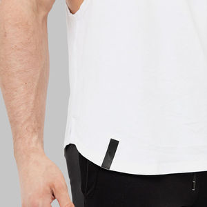 Débardeur de course surdimensionné de haute qualité pour hommes Logo personnalisé Coton Spandex Écologique Respirant Blanc Sans manches Sports Gym - Product Image 3