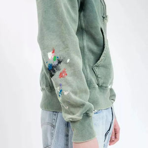 Sudadera con Capucha de Algodón 100% Pesado, Estilo Urbano Otoñal, Personalizada, Última Moda 2025, Transpirable, con Lavado Ácido - Product Image 6