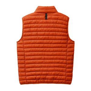 Chaqueta acolchada sin mangas para hombre, chaqueta acolchada con cremallera completa, con bolsillos delanteros, calidad prémium personalizada, color naranja, a la venta - Product Image 2