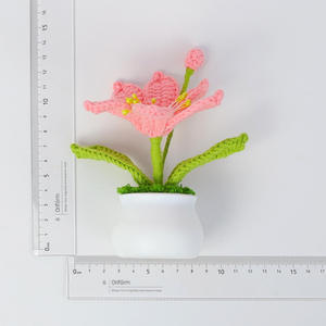 Planta Artificial de Orquídea Martiana Tejida a Crochet, Hecha a Mano, en Maceta, Regalo Original para Niñas, Artesanía Textil, Tipo Hilo - Product Image 4