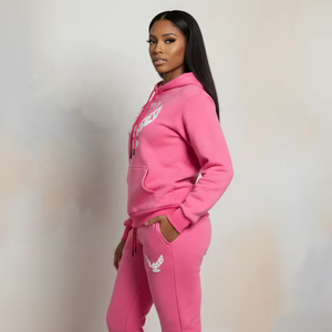 Sudadera con Capucha Extra Grande, Lavada al Ácido, Desgastada, con Estampado Puff, de Poliéster/Algodón, Estilo Urbano, con Logotipo Personalizado, Vintage para Mujer - Product Image 2