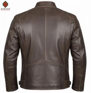 Veste de moto Cafe Racer en cuir synthétique faite à la main |   Veste d'hiver décontractée de style motard vintage pour hommes - Product Image 5