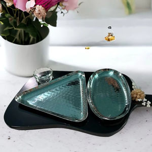 K S Exports Plato de Aperitivos de Madera Negra de Lujo con Tazones para Servir para Fiestas - Product Image 1