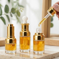Vente en gros de flacons d'huile essentielle en verre de 20 ml, 30 ml, 50 ml, col de 20 mm avec compte-gouttes en latex anti-fuite et bouchon en métal électro-plaqué