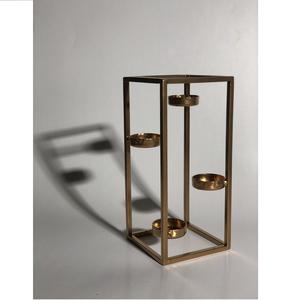 Home Decoration Metal Candle Holder Candle Stand for Lighting and <b>Set</b> Stylish Antique Finish Decorative Candle Jar Holder - Product Image 1