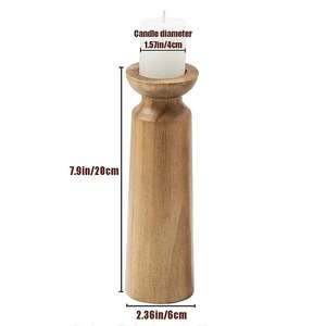 Portavelas de Pilar de Madera de Estilo Moderno y Calidad Premium con Detalles Tallados para Interiores de Hogar de Lujo Disponible al Mejor Precio - Product Image 6