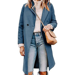 Factory Directly Double Breasted Lady <b>Woolen</b> Overcoat Winter Genuine Cashmere Wool <b>Coats</b> <b>Women</b> With Quality 2025 - Product Image 2