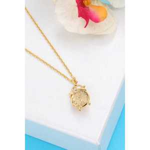 925 Sterling <b>Silver</b> Alarm <b>Clock</b> Necklace Gift Made From Zinc Alloy - Product Image 3