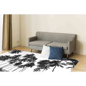 Alfombra con Estampado de Palmeras - Alfombra Decorativa para Exteriores con Diseño Costero Moderno, Alfombra Suave con Pelo Largo - Product Image 3