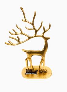 รูปปั้นกวางเรนเดียร์สูงชุบทองแบบมินิมอลสำหรับตกแต่งบ้านทันสมัยและจัดแต่งทรงผมในวันหยุดผลิตในอินเดีย - Product Image 3