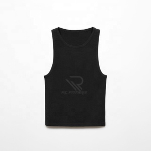 Top corto acanalado personalizado para mujer, top deportivo sin mangas para gimnasio, ropa deportiva sexy para mujer. - Product Image 1