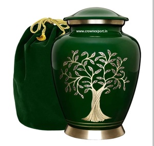 Urna Funeraria Personalizada con Hermosa Árbol de la Vida Verde, Artículos Funerarios, Recipiente Conmemorativo para Cenizas, para Hombres y Mujeres - Product Image 1