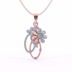 Juego de colgantes y colgantes de diamantes con abrazo floral - Product Image 1