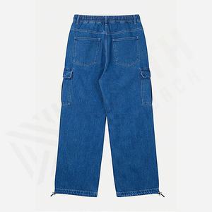 Joggers Track Stacked Straight Leg Heavyweight <b>Denim</b> Cotton Cargo Baggy Jeans Men's Pants <b>Trousers</b> Customized Color Wholesale - Product Image 2