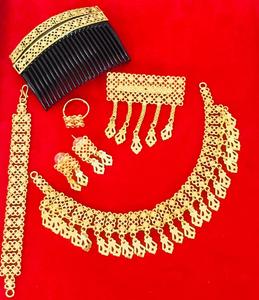 Indian Manufacturer's 24K Gold Vintage Fashion Set Includes Necklace <b>Brooches</b> Zircon Made Copper <b>Silver</b> for USA France Gift - Product Image 5