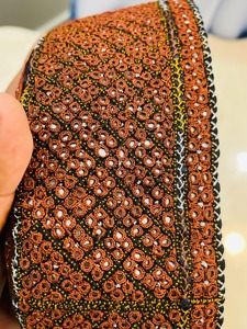 <b>Mens</b> Afghani Classic Traditional Cap Handmade Ethnic Pashtun Cultural Embroidered Islamic Formal Lace Headwear All-Season - Product Image 6