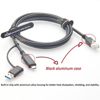 Kabel LAN Ethernet USB Type C USB-A 3.0 ke RJ45 Male Plug 1000Mbps Adaptor Jaringan untuk Laptop & MacBook Windows Switch