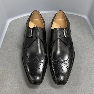 Scarpe di cuoio con cinturino monaco di alta qualità intagliato in vacchetta da uomo - Product Image 2