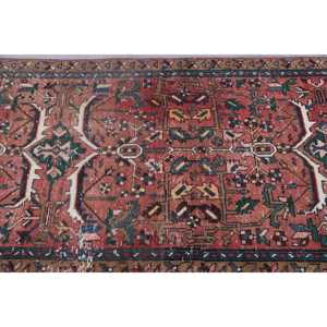 Turkish 3.1x7.3 ft Rug, Accent Vintage Rug, <b>Red</b> Floral <b>Wool</b> Rug - Product Image 5