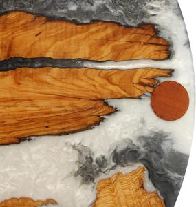 Reloj de resina de madera Art Deco hecho a mano, motivo de cuarzo, colores deslumbrantes para decoración del hogar, suministro mundial - Product Image 4