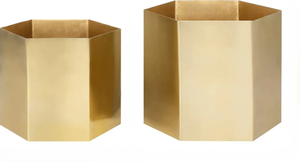 Vente en gros de jardinière décorative hexagonale en métal doré pour restaurant, maison, mariage à bas prix - Product Image 4