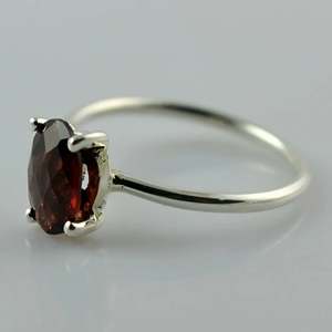 Navya Craft's Stylish <b>Garnet</b> 925 Sterling <b>Silver</b> Handmade Women's <b>Ring</b> Custom US Sizes 4 to 14 Inlay Setting Gift - Product Image 4