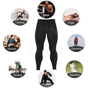 Leggings de compression solides à taille élastique de haute qualité avec logo personnalisé en gros, respirants et sans couture, vêtements de sport - Product Image 4