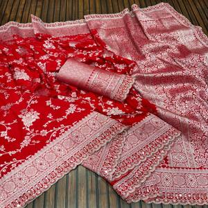 Pure Khadi Crepe Georgette Saree con AllOver Jacquard Jaal Weaving, Rich Pallu y Dual Elegant Borders para Ropa Étnica Premium - Product Image 2