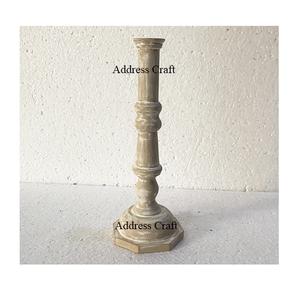 Bougeoirs de pilier en bois rustique bougeoirs en bois de manguier sculptés à la main pour bougies de pilier dans la décoration intérieure articles de décoration de salon - Product Image 4