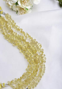 สร้อยคอพลอยเลมอนควอตซ์ทรงหยดน้ำเจียระไน 8 นิ้ว พลอยธรรมชาติ คุณภาพสูง รูปทรงเม็ดลูกปัด สำหรับทำเครื่องประดับชั้นดี - Product Image 5