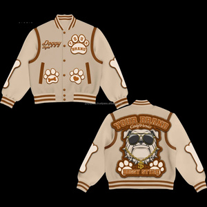 Venta al por mayor de alta calidad Varsity Jacket Men Chenille bordado mangas de cuero de béisbol personalizado Letterman Varsity Jacket para hombre - Product Image 3